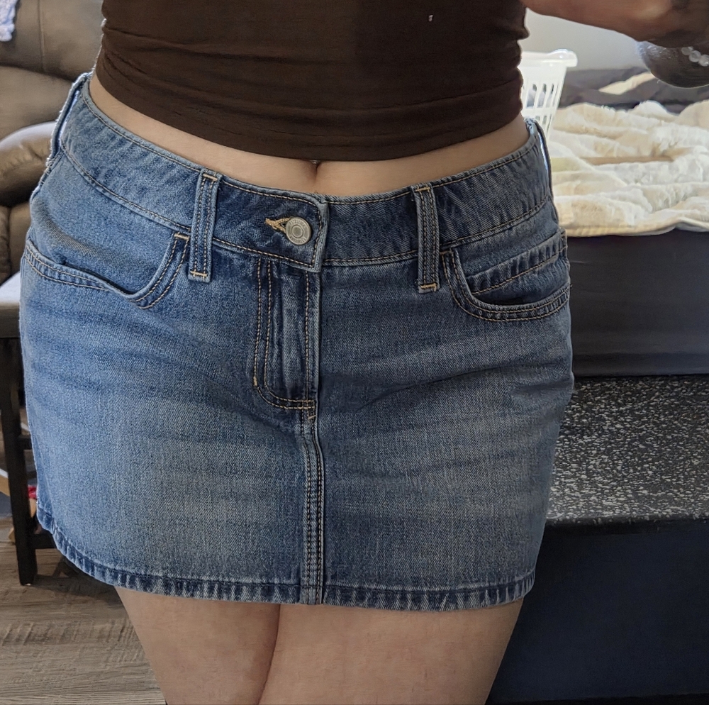 Blue Denim Mini Skort